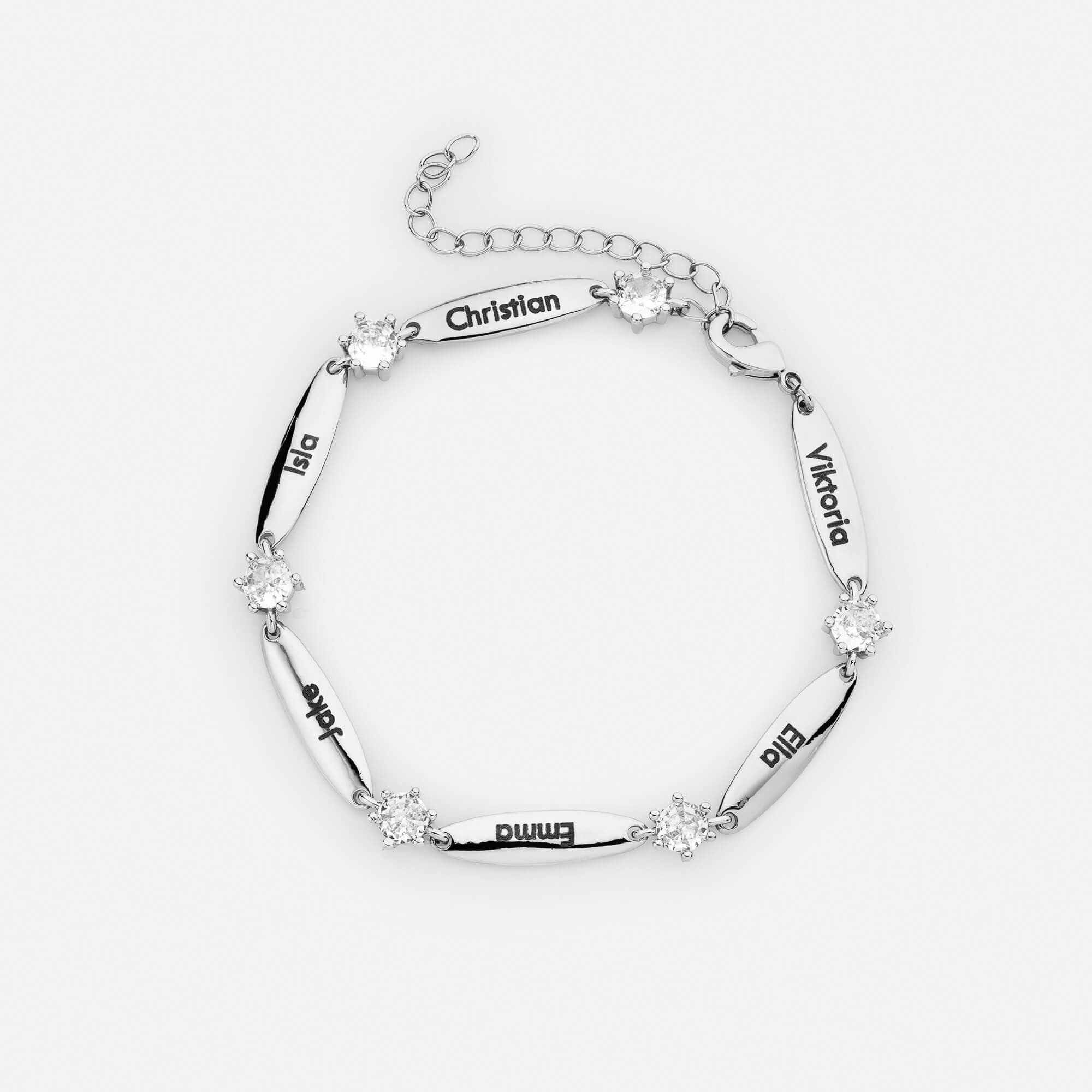 Personalized Bar Bracelet with Crystals
