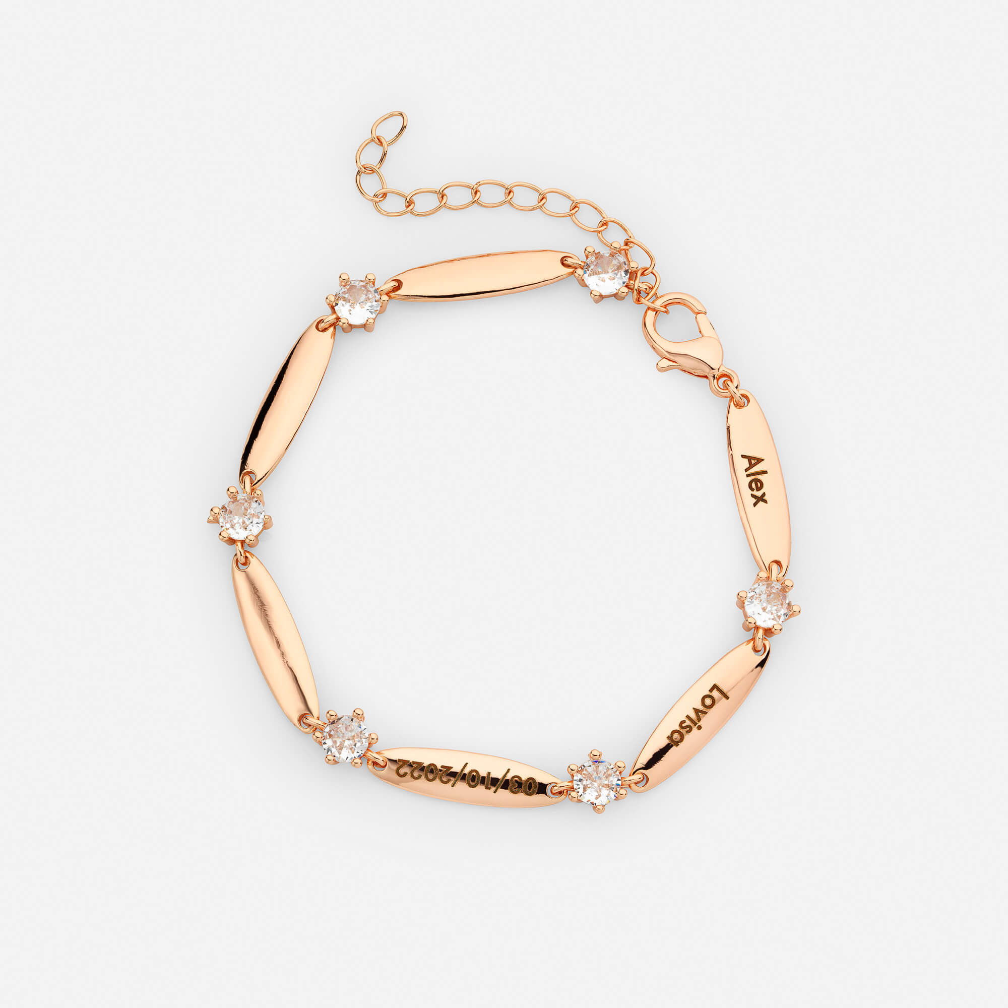 Personalized Bar Bracelet with Crystals