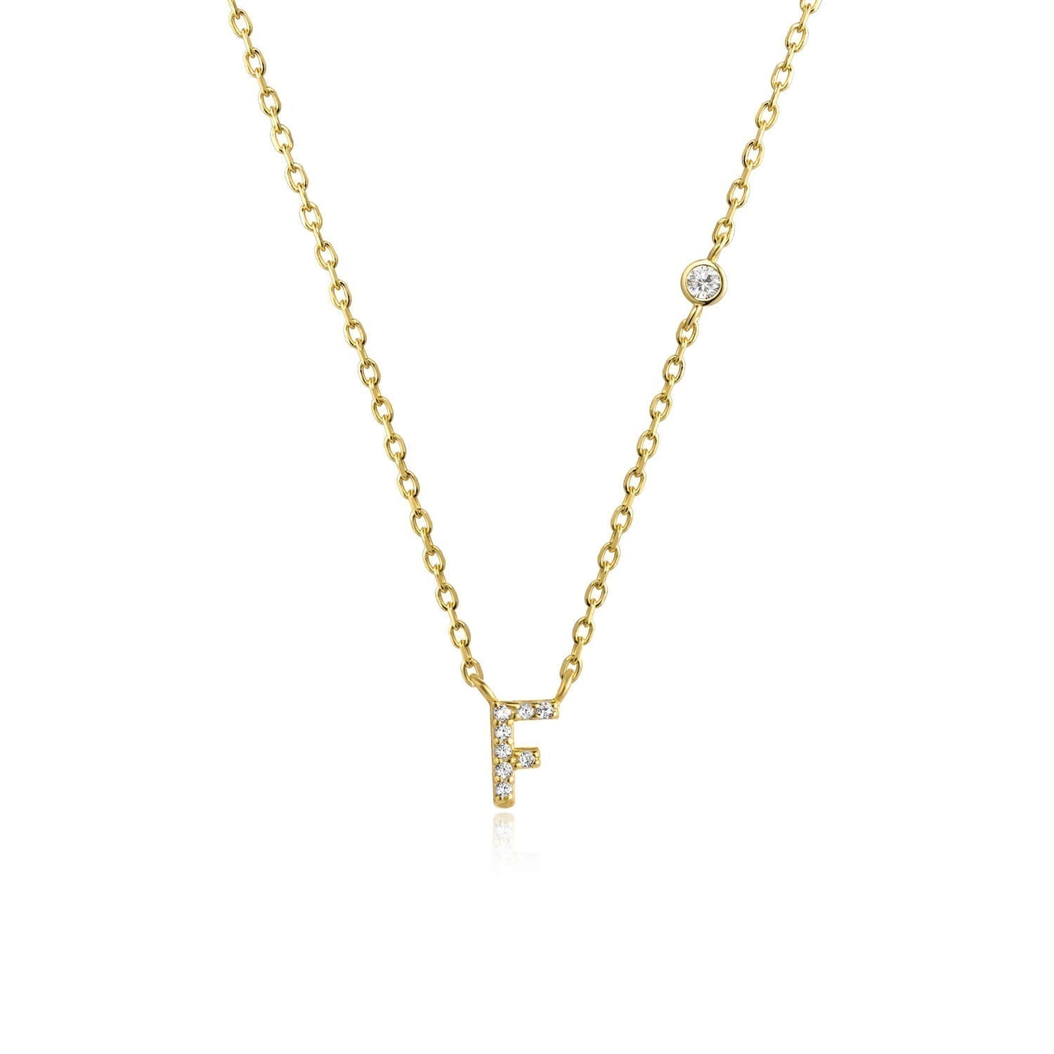 Letter Necklace with Stone