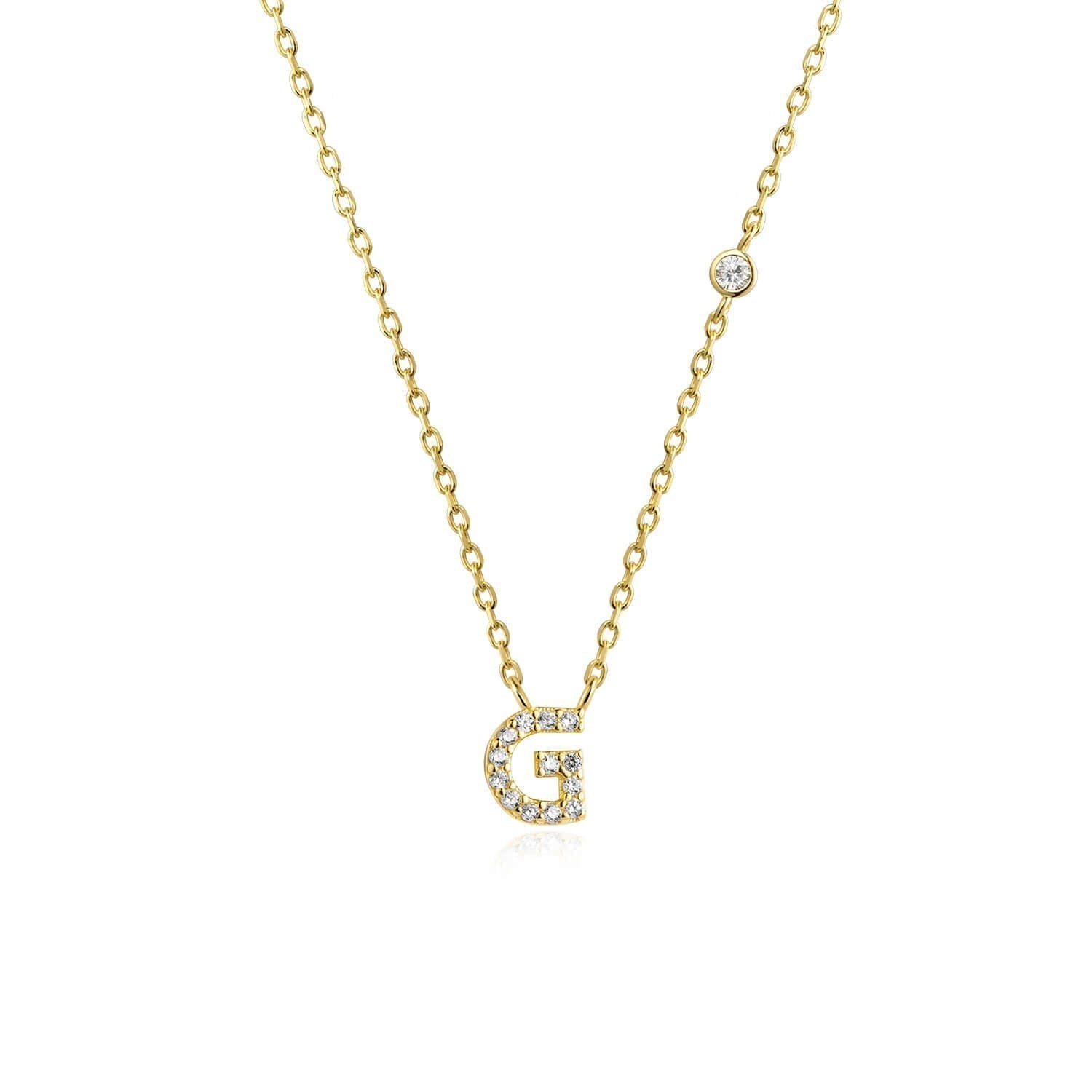 Letter Necklace with Stone