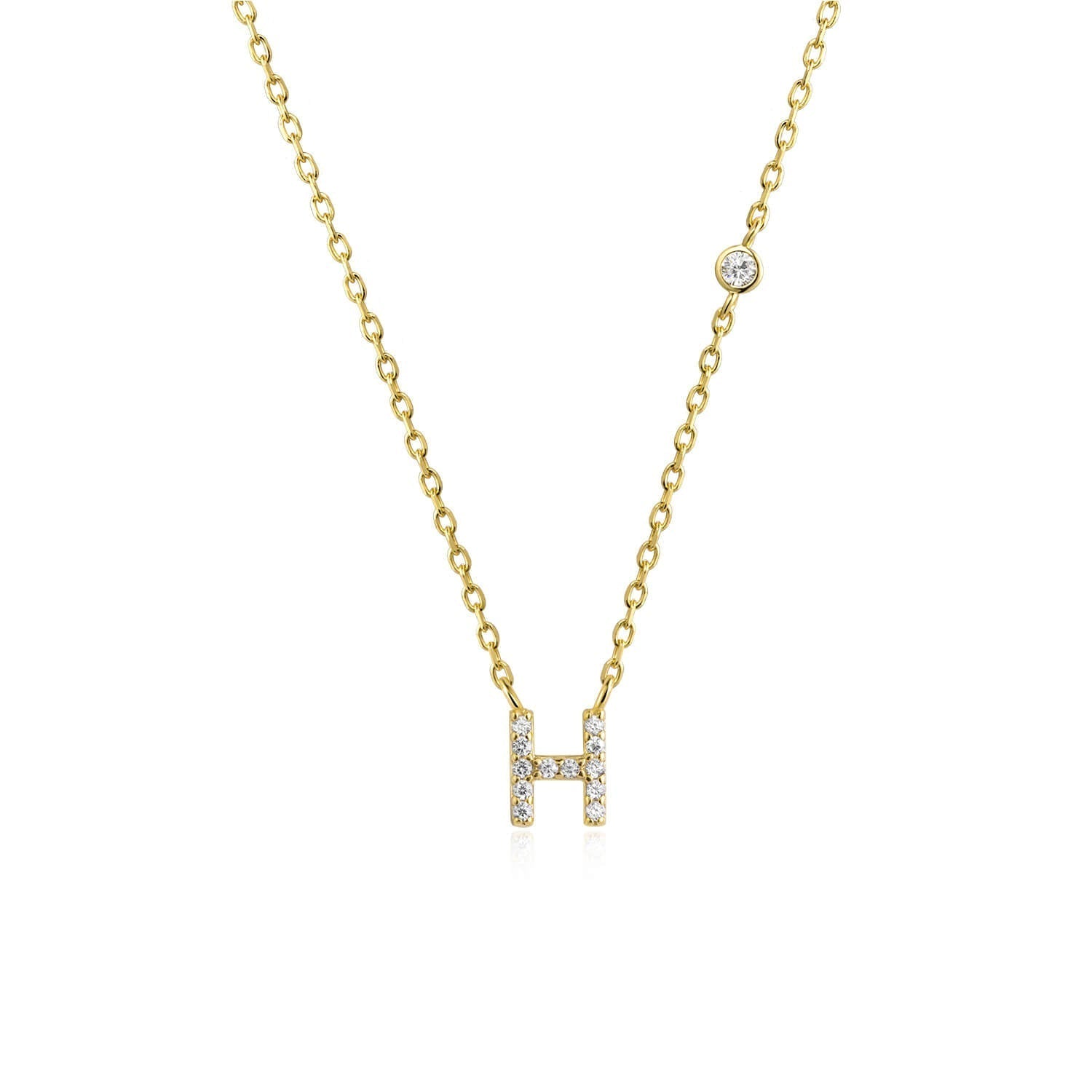 Letter Necklace with Stone