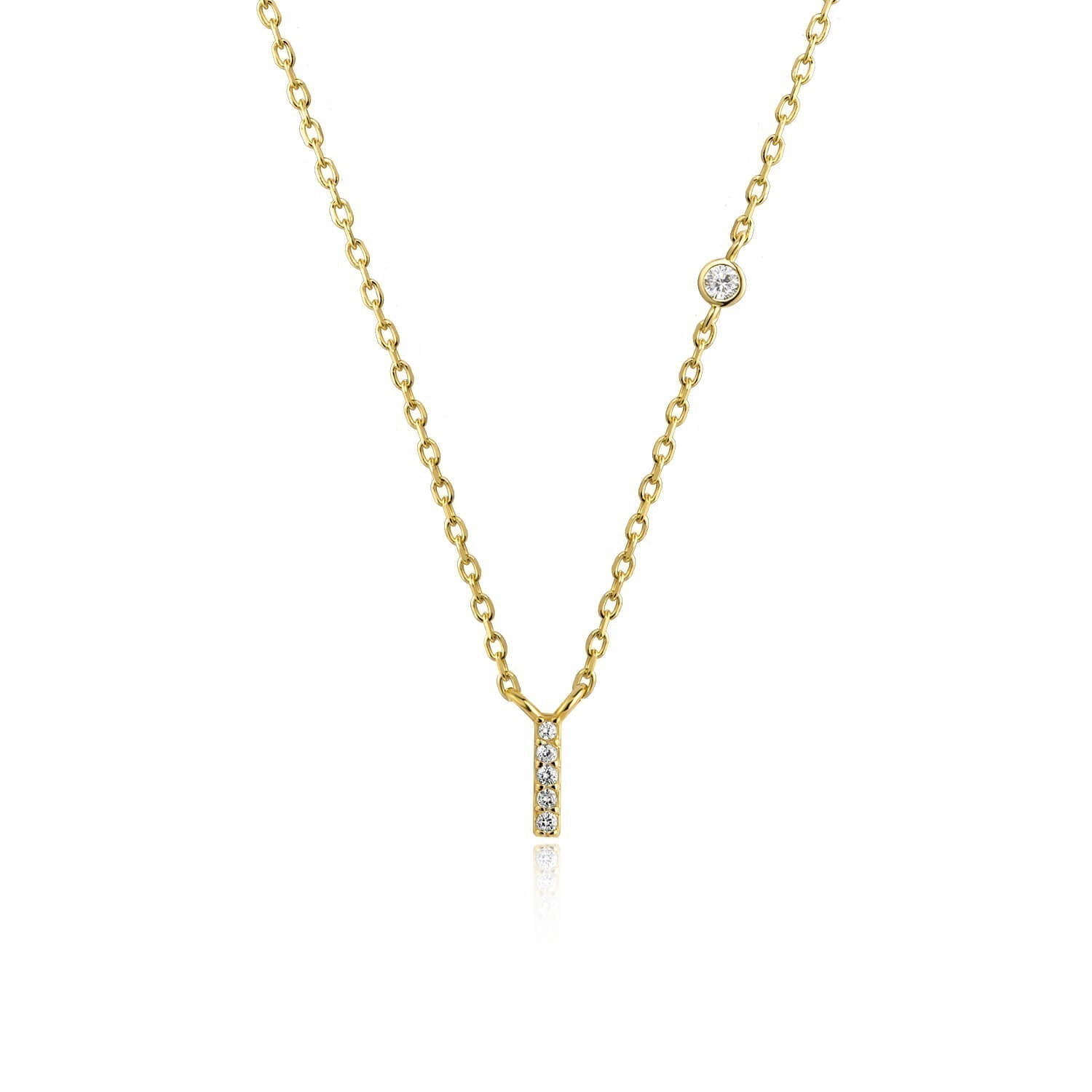 Letter Necklace with Stone