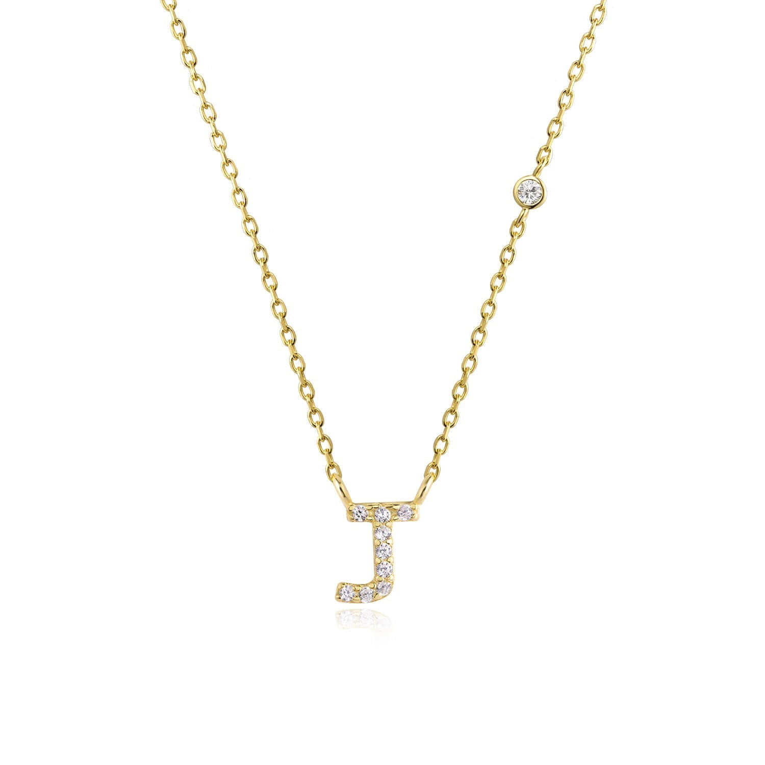 Letter Necklace with Stone