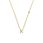Letter Necklace with Stone