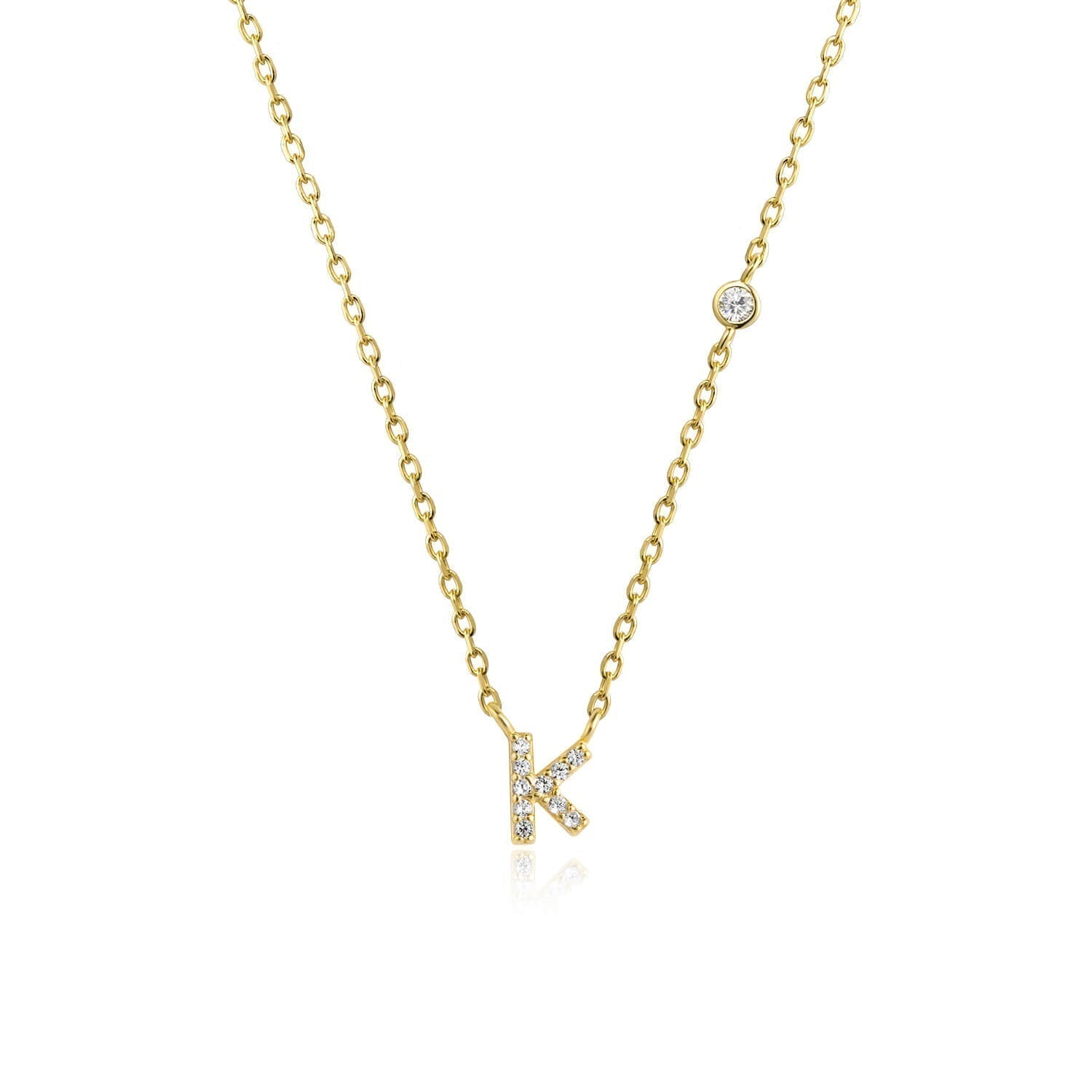 Letter Necklace with Stone