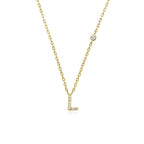 Letter Necklace with Stone
