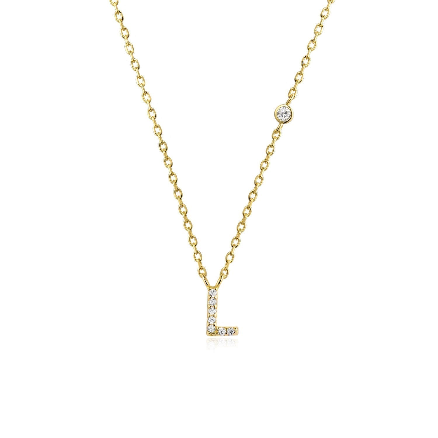 Letter Necklace with Stone