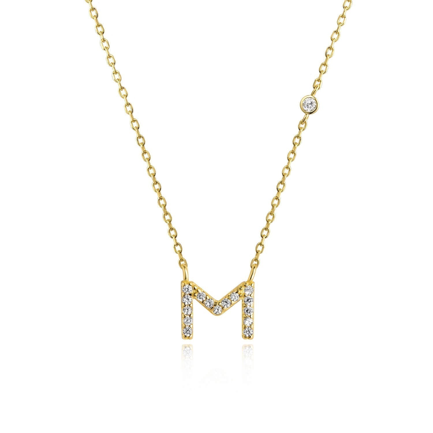 Letter Necklace with Stone