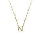 Letter Necklace with Stone