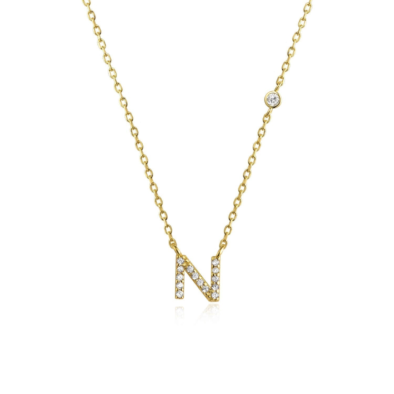 Letter Necklace with Stone