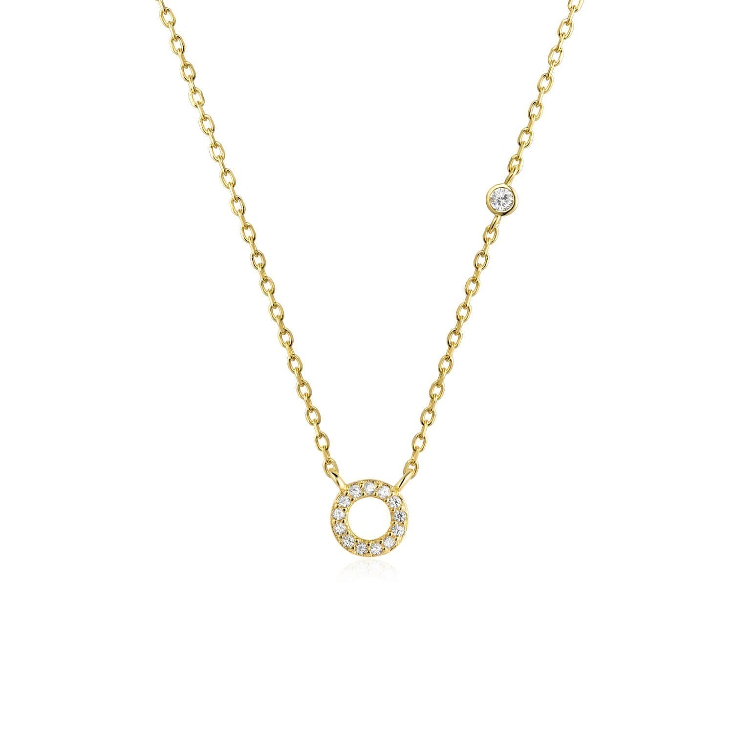 Letter Necklace with Stone