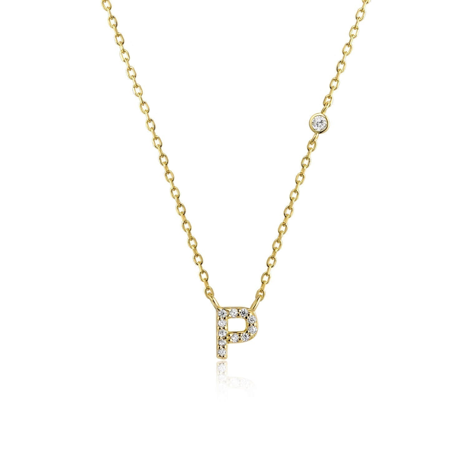Letter Necklace with Stone
