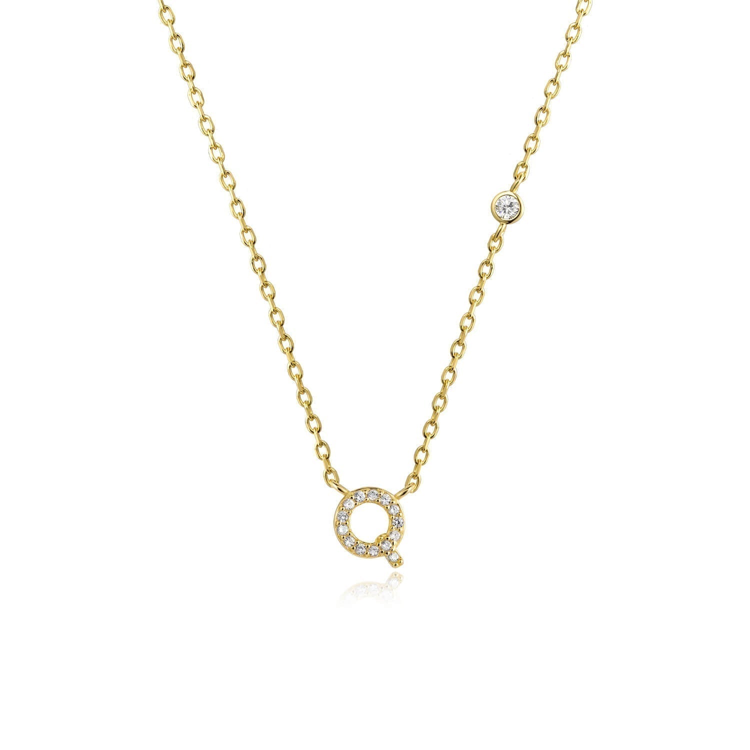 Letter Necklace with Stone