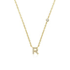 Letter Necklace with Stone