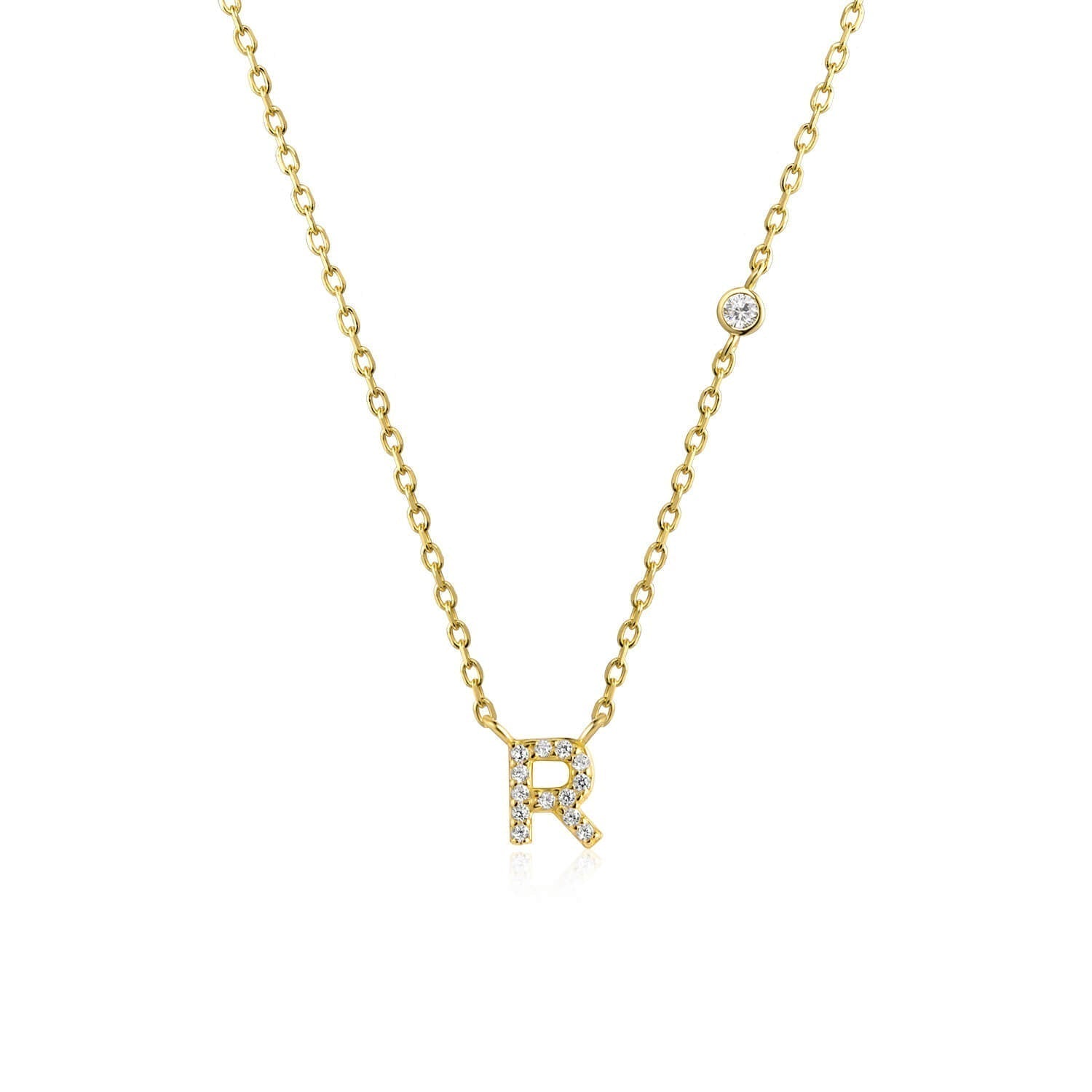 Letter Necklace with Stone