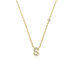 Letter Necklace with Stone