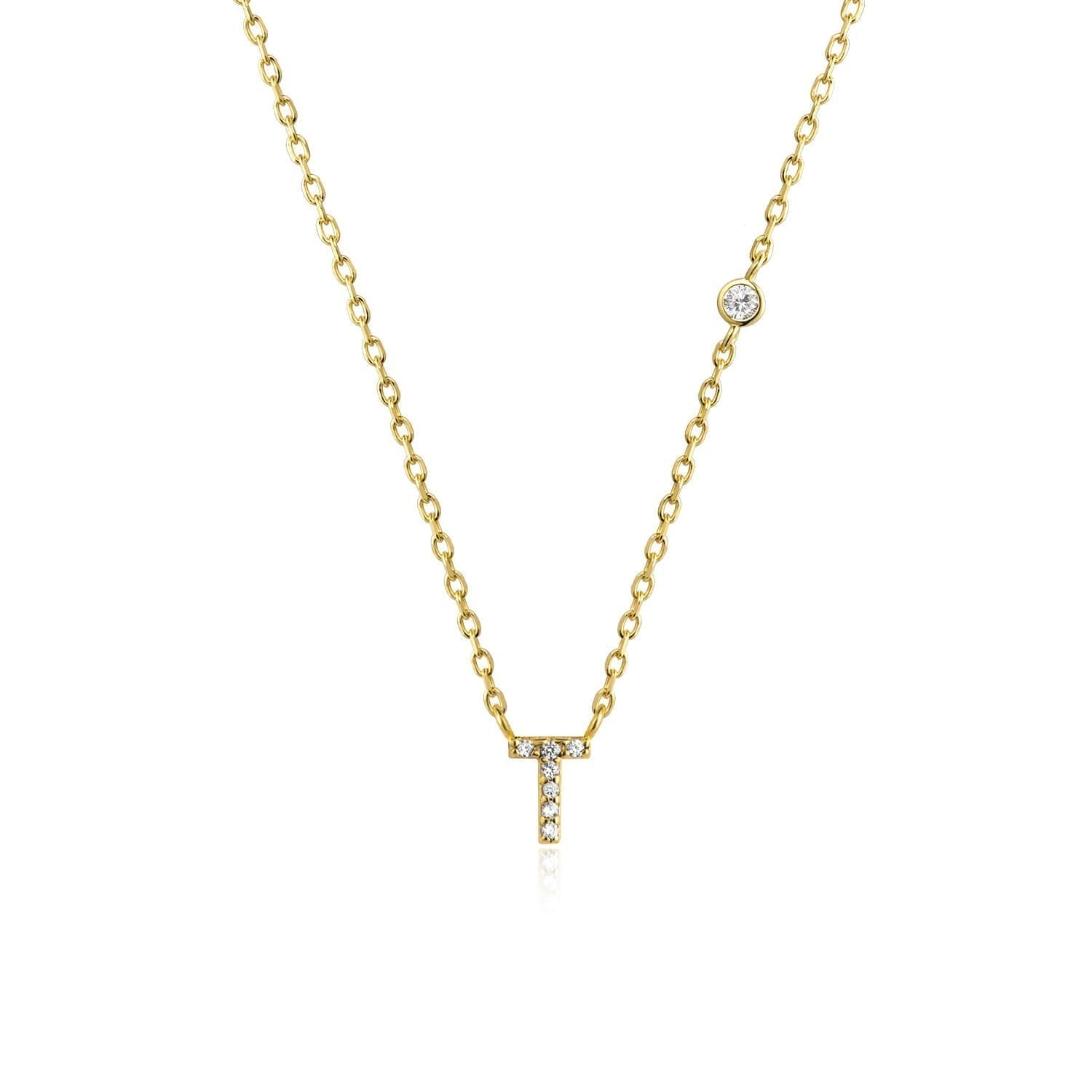 Letter Necklace with Stone