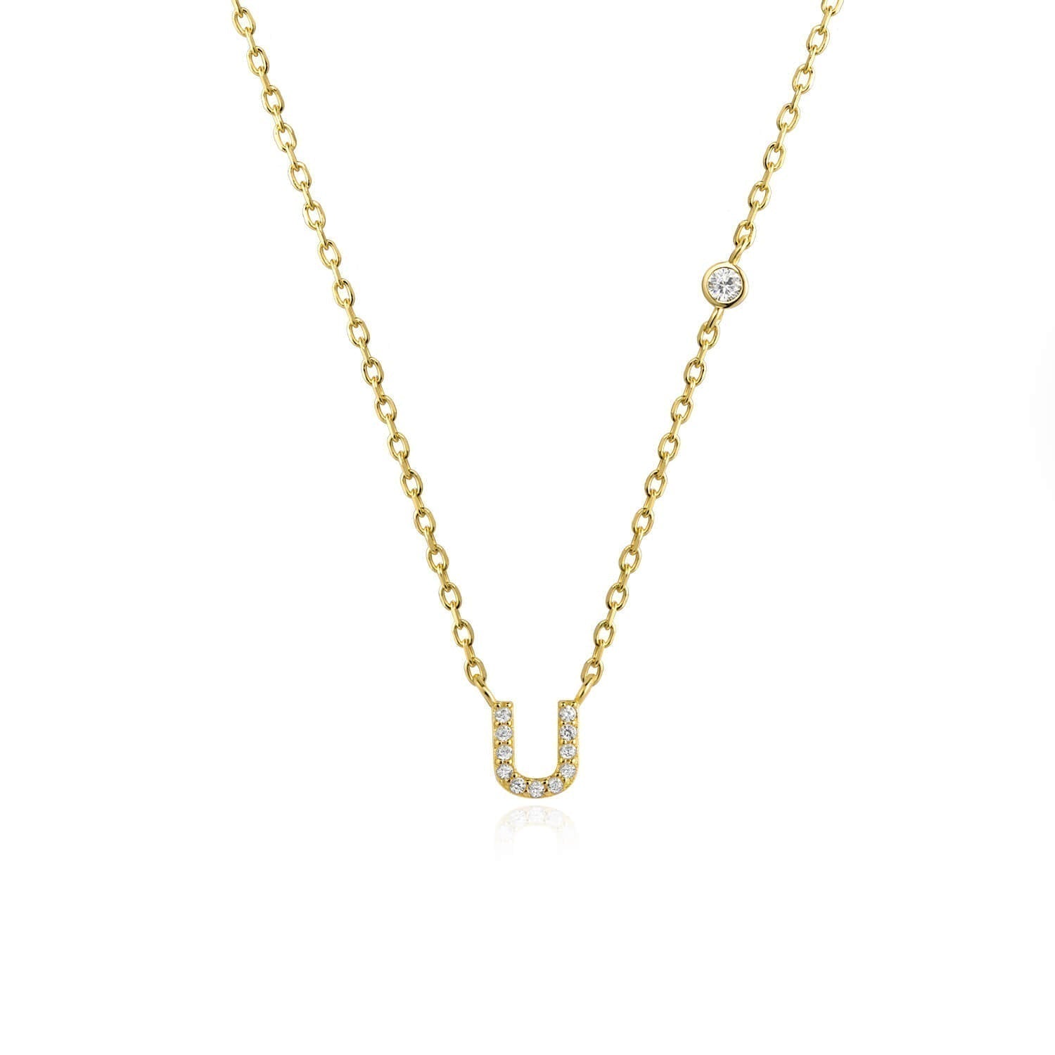 Letter Necklace with Stone