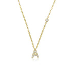 Letter Necklace with Stone