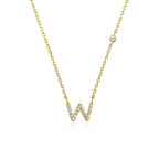 Letter Necklace with Stone