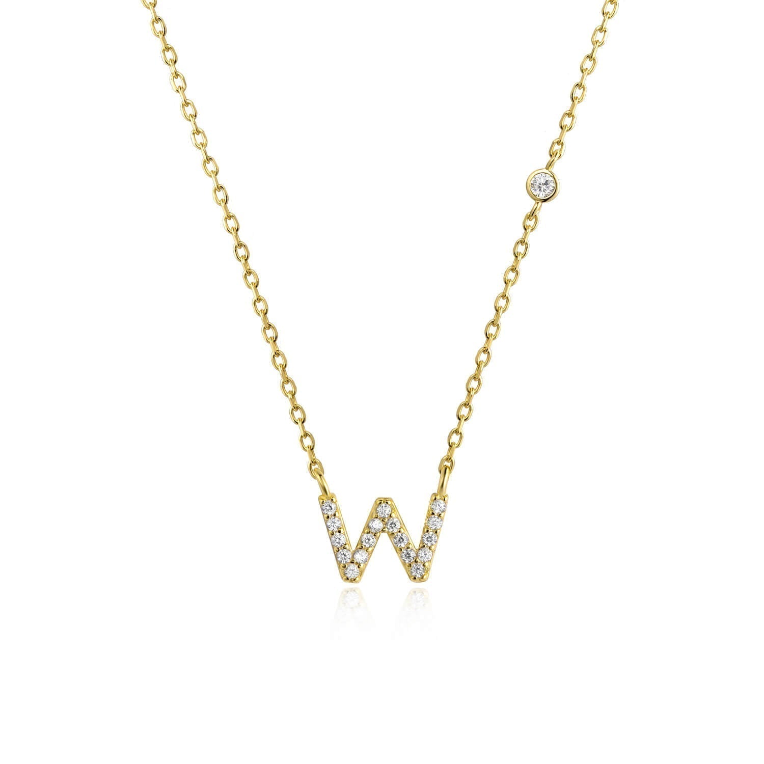 Letter Necklace with Stone