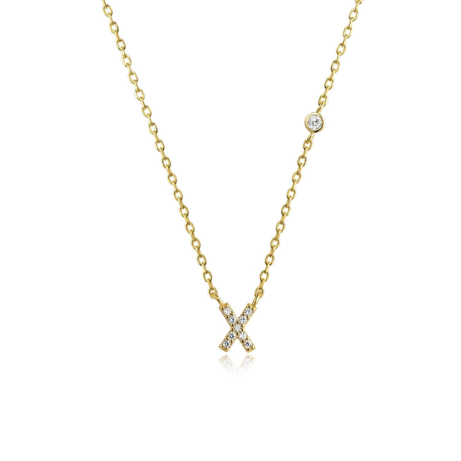 Letter Necklace with Stone