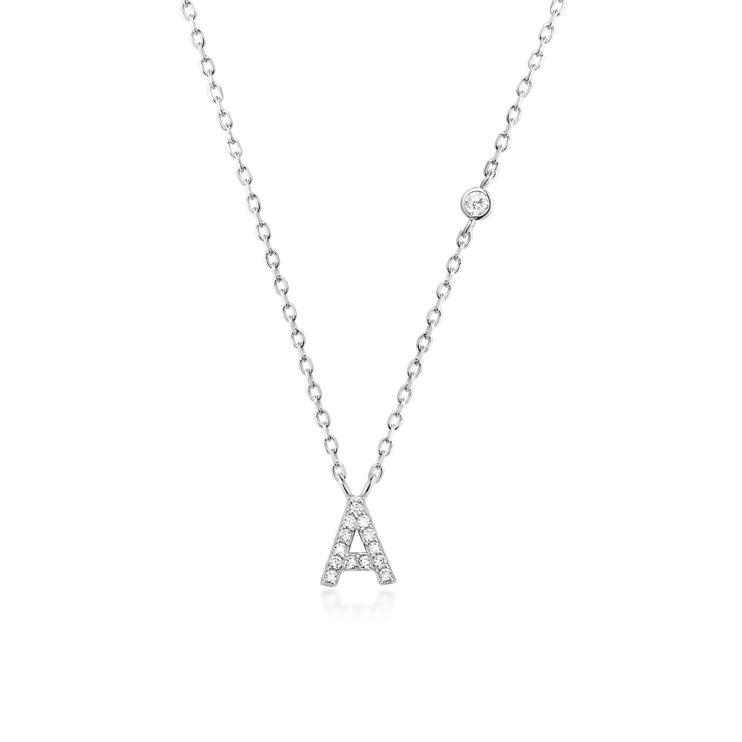 Letter Necklace with Stone