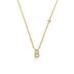Letter Necklace with Stone