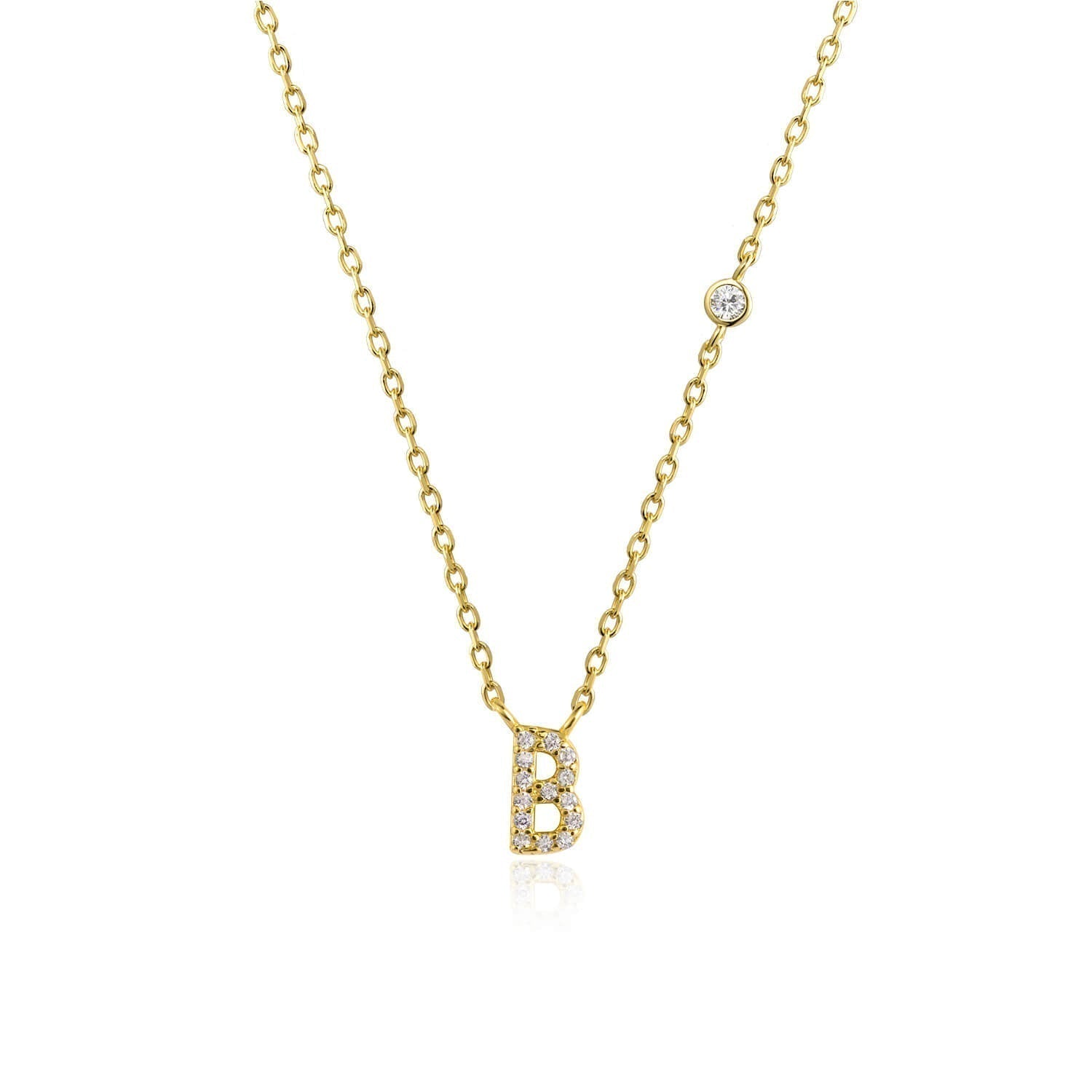 Letter Necklace with Stone