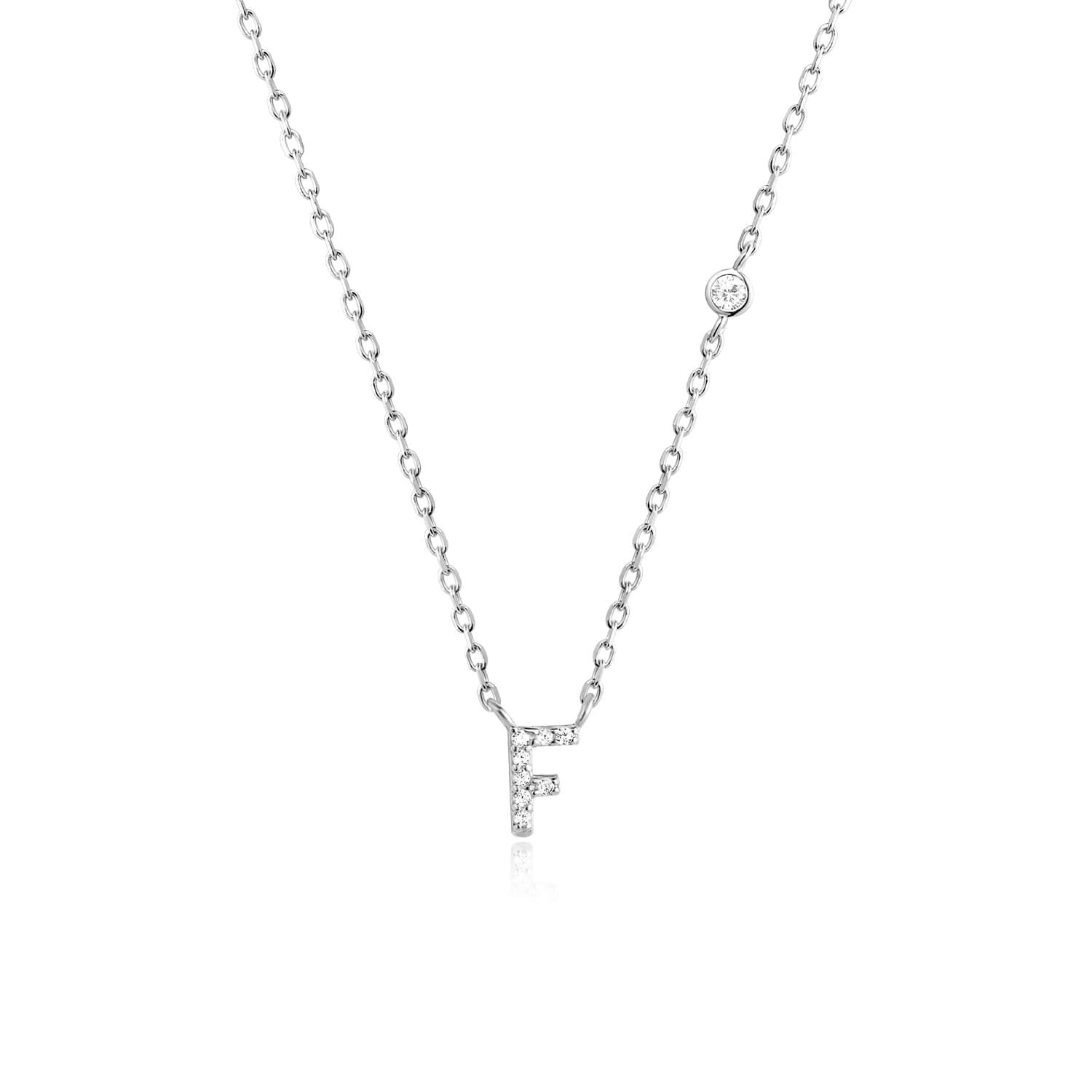 Letter Necklace with Stone