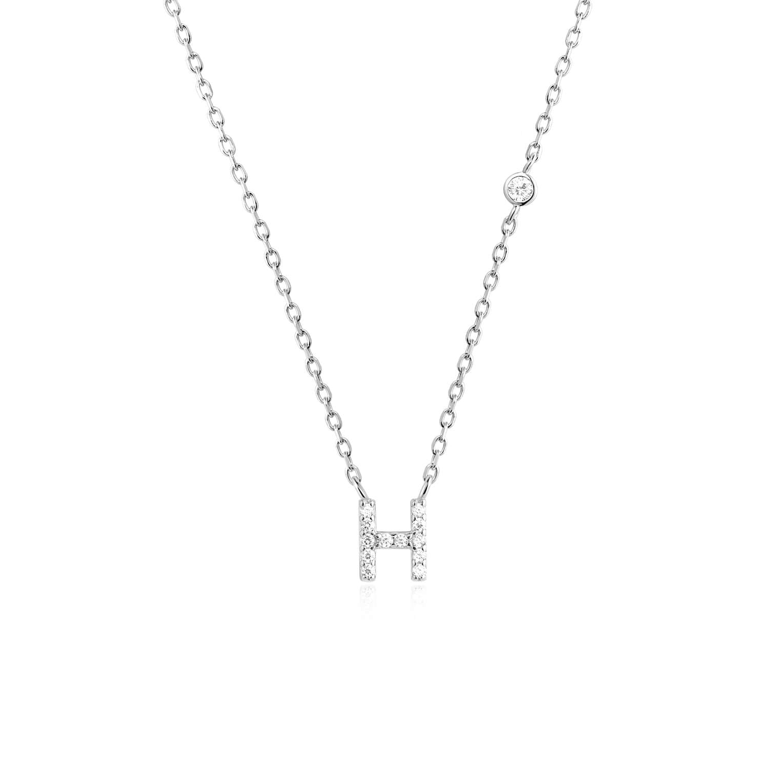 Letter Necklace with Stone