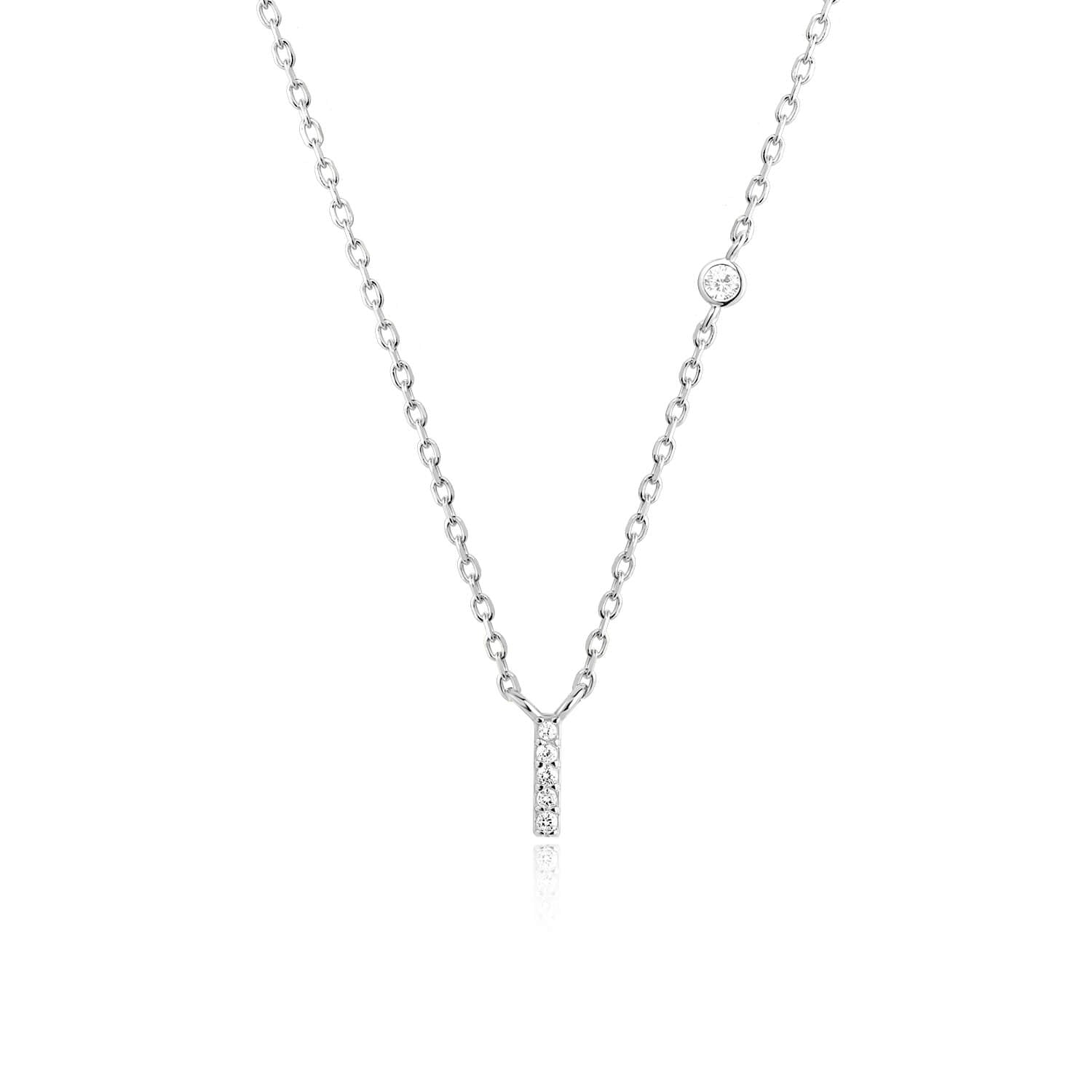 Letter Necklace with Stone