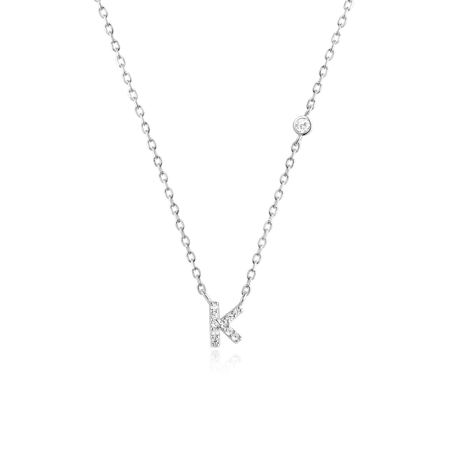 Letter Necklace with Stone