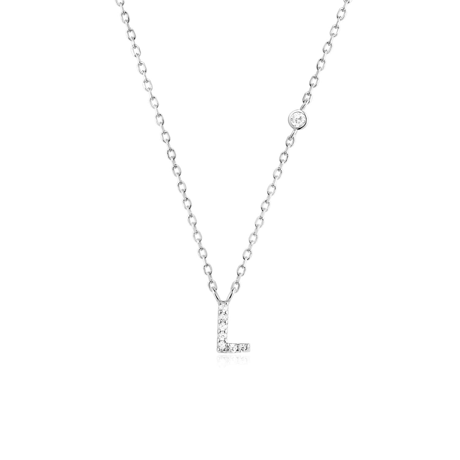 Letter Necklace with Stone