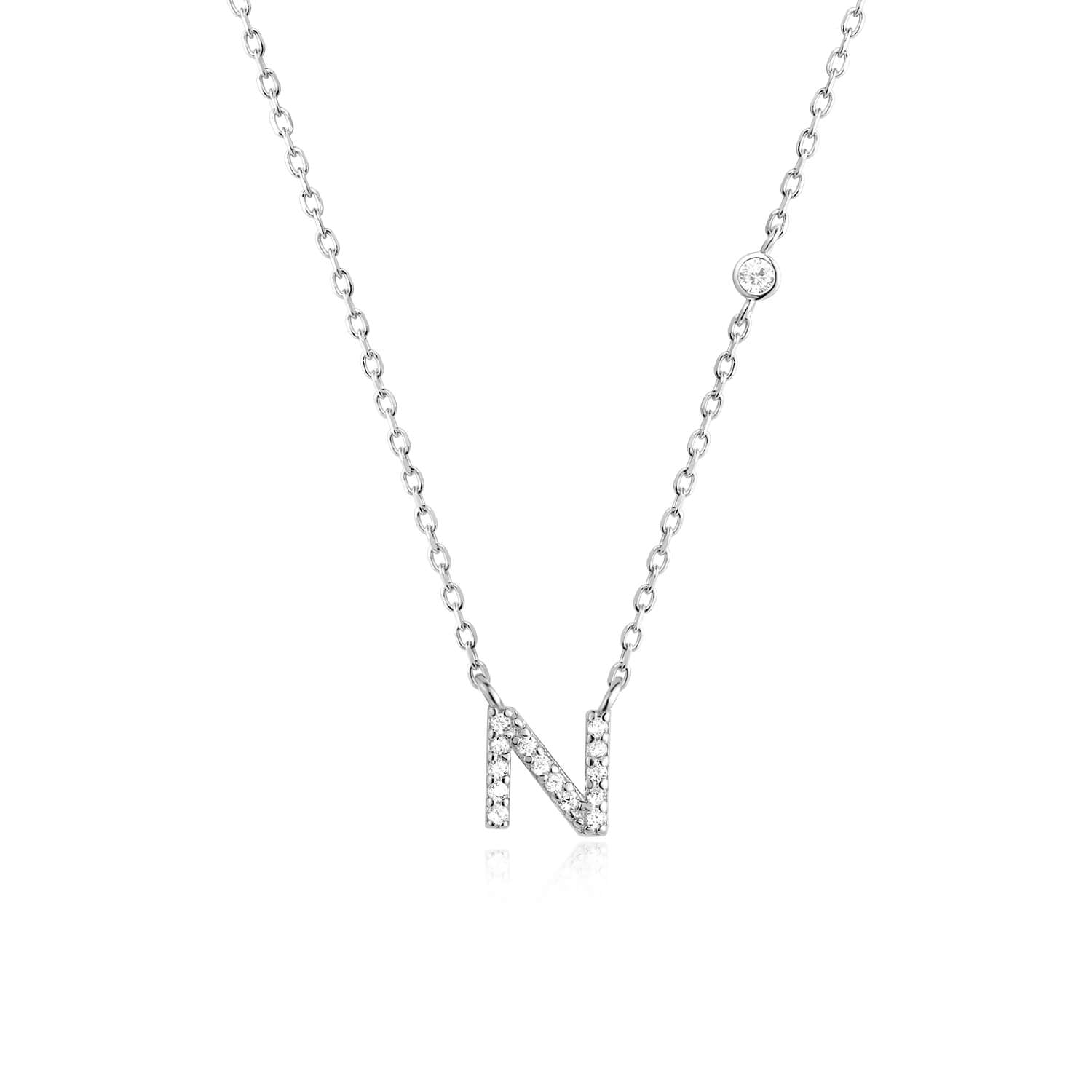Letter Necklace with Stone