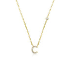 Letter Necklace with Stone