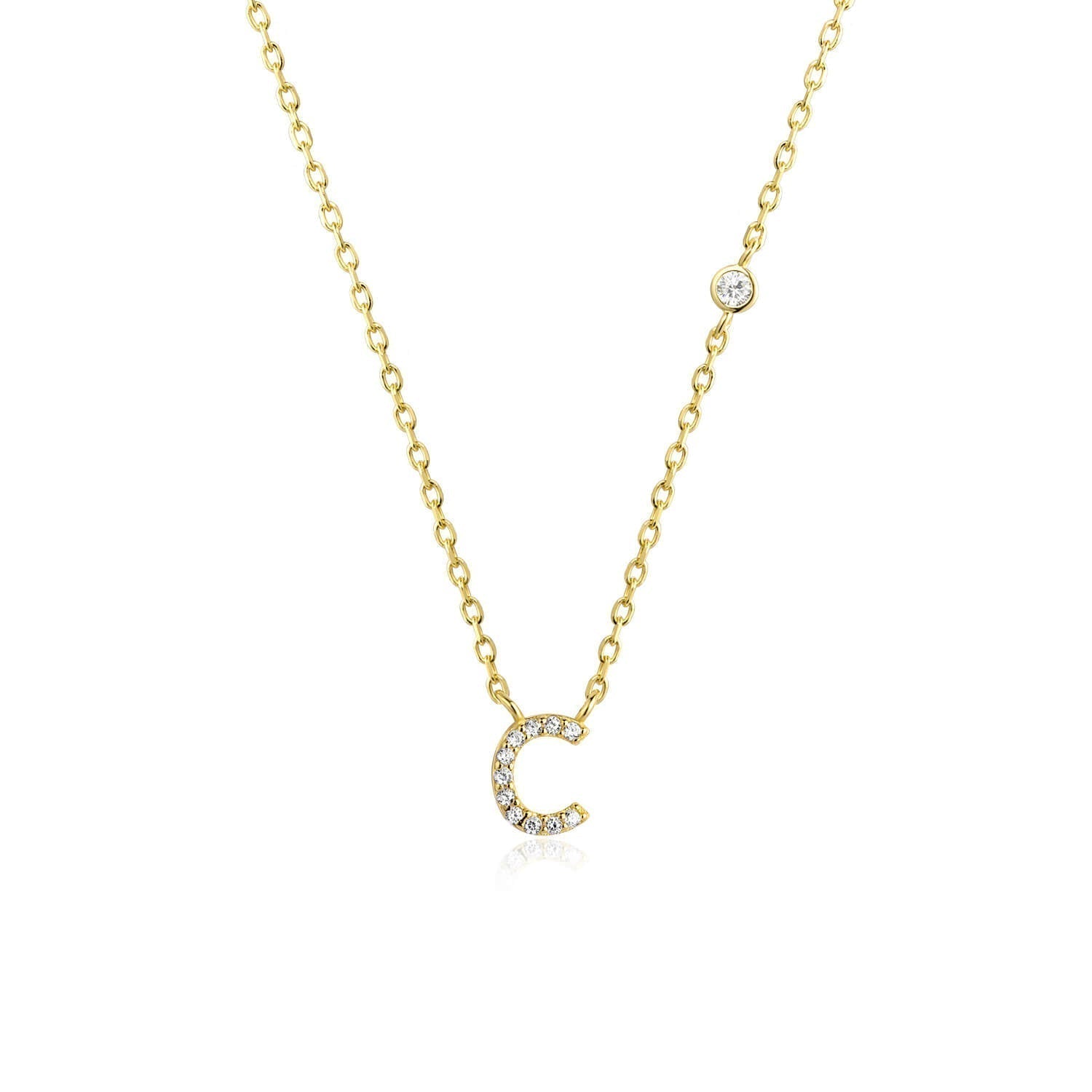 Letter Necklace with Stone