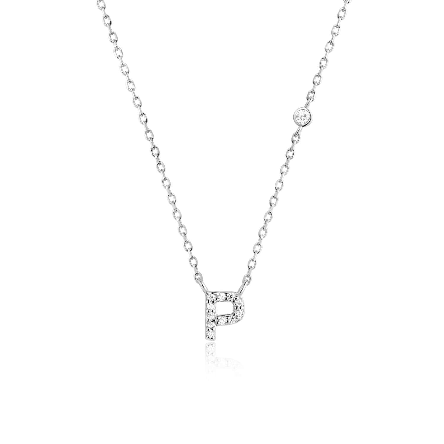Letter Necklace with Stone