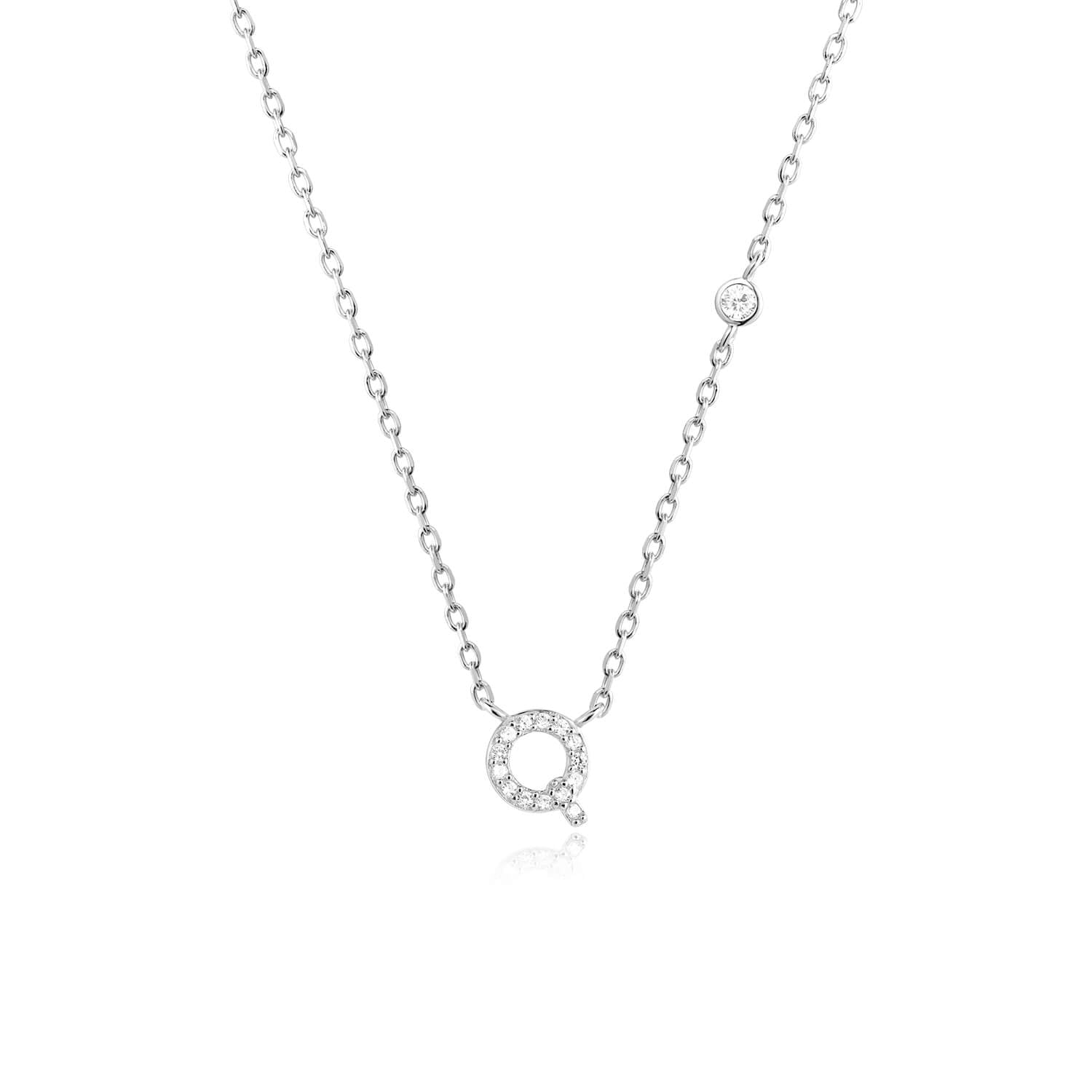 Letter Necklace with Stone