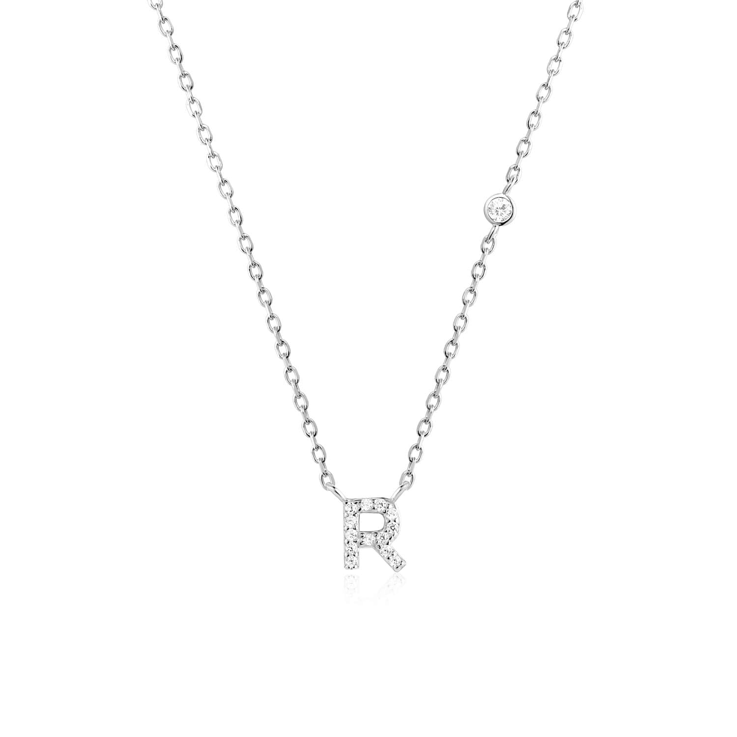 Letter Necklace with Stone