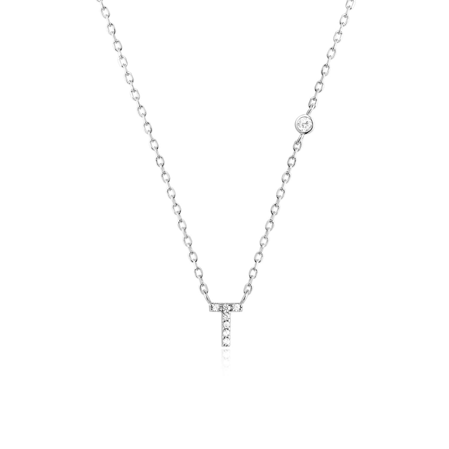 Letter Necklace with Stone
