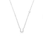 Letter Necklace with Stone