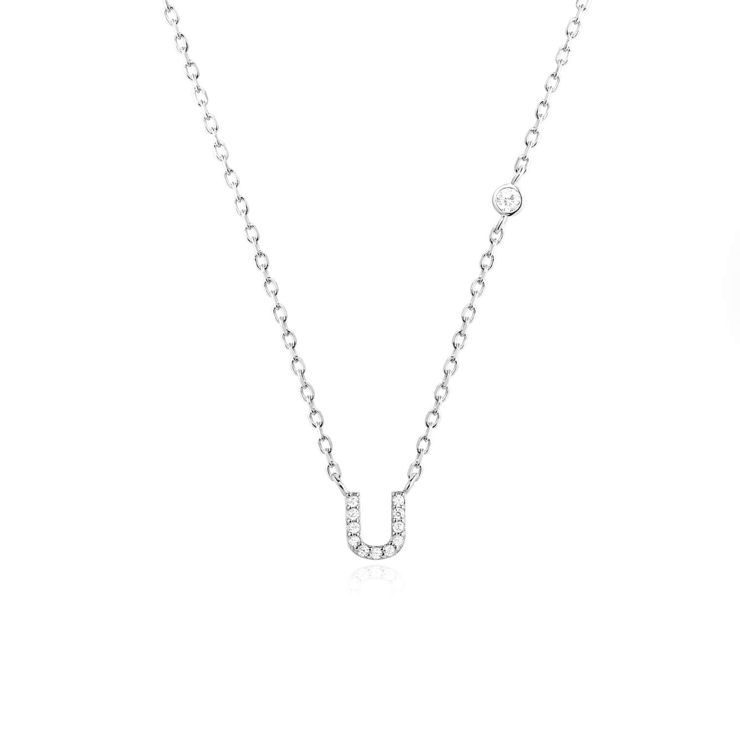 Letter Necklace with Stone