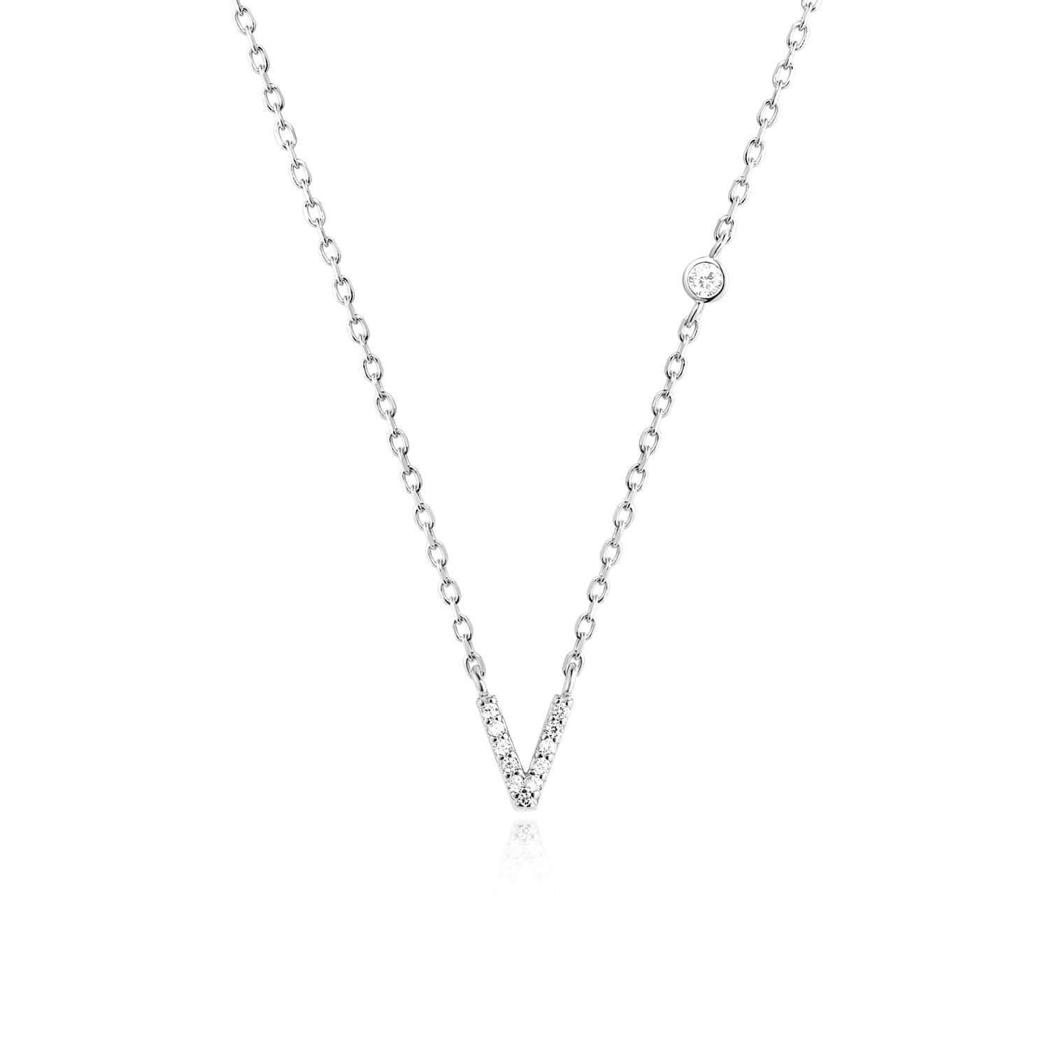 Letter Necklace with Stone