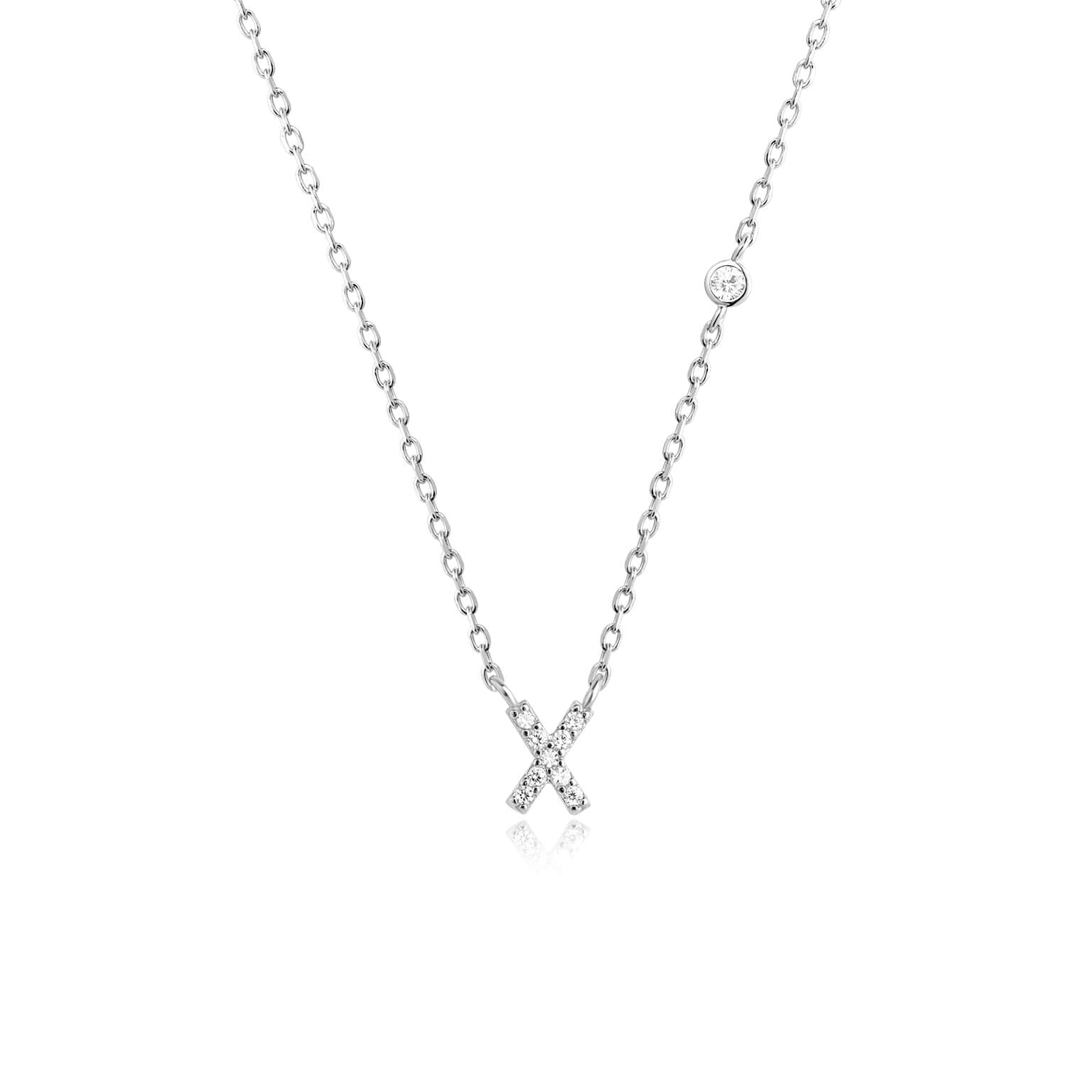Letter Necklace with Stone