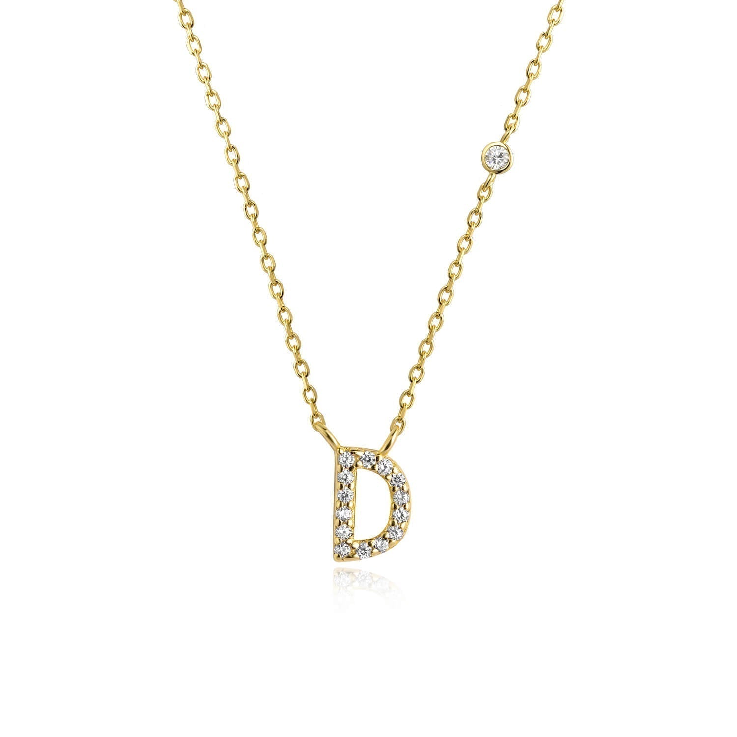 Letter Necklace with Stone